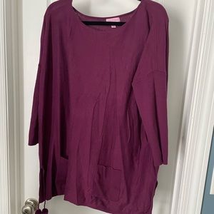 Maroon Lilly Pulitzer sweater with tassels